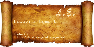 Lubovits Egmont névjegykártya